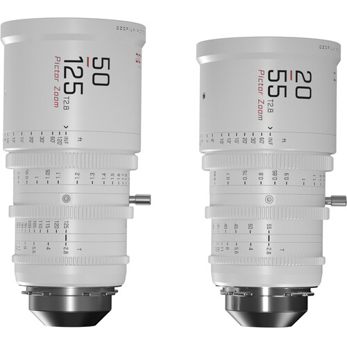 DZO Film Pictor 20-55mm and 50-125mm T2.8 Super35 Zoom Lens Bundle (PL and EF Mount, White)