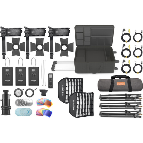 Godox S60-D- Focusing Light Kit (3xS60 & Accessories) - Image 2