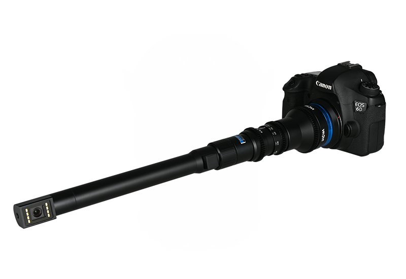Laowa 24mm T14 2x PeriProbe cine lens mounted