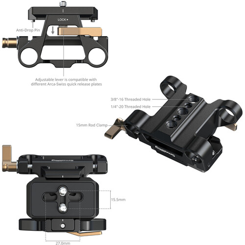 Smallrig 5365 Arca Plate Kit With 15mm Rod Clamp - Image 3